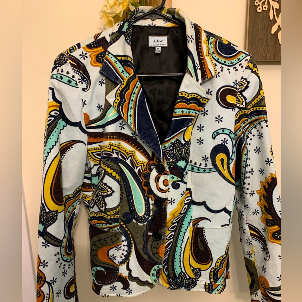 Paisley corduroy blazer fully lined